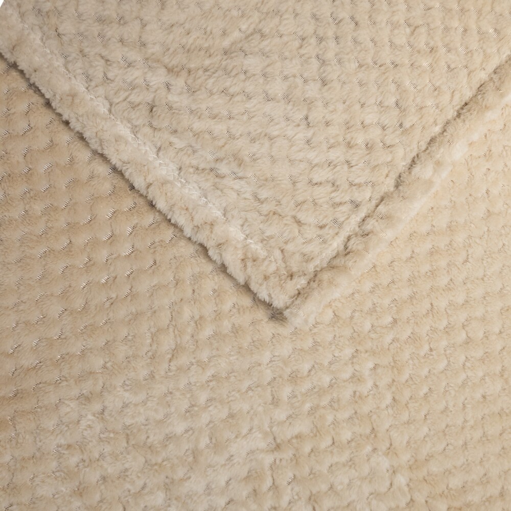 MANTA 2 PLAZAS POLIESTER NATURAL-BEIGE PANAL ARENA