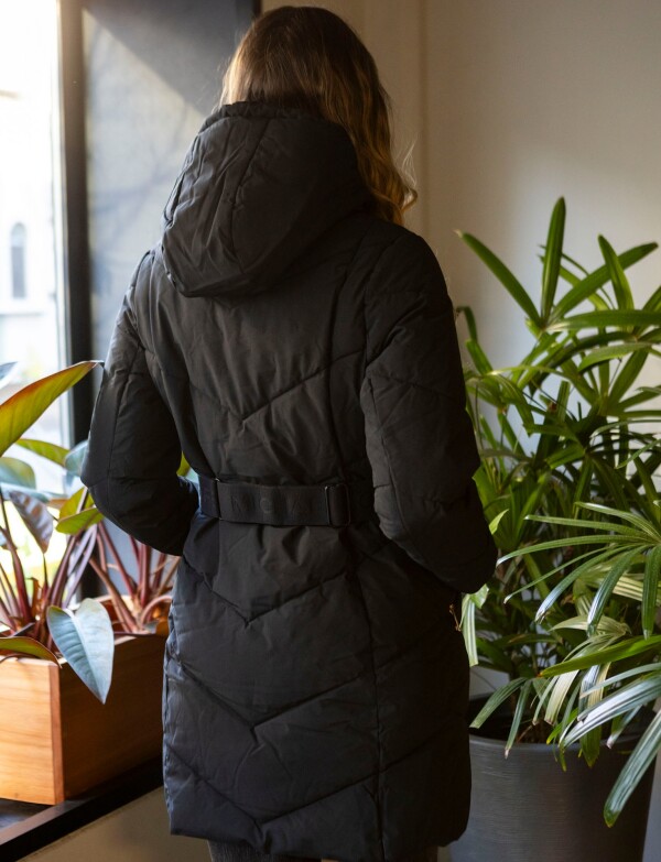 Campera Abrigo Capucha NEGRO