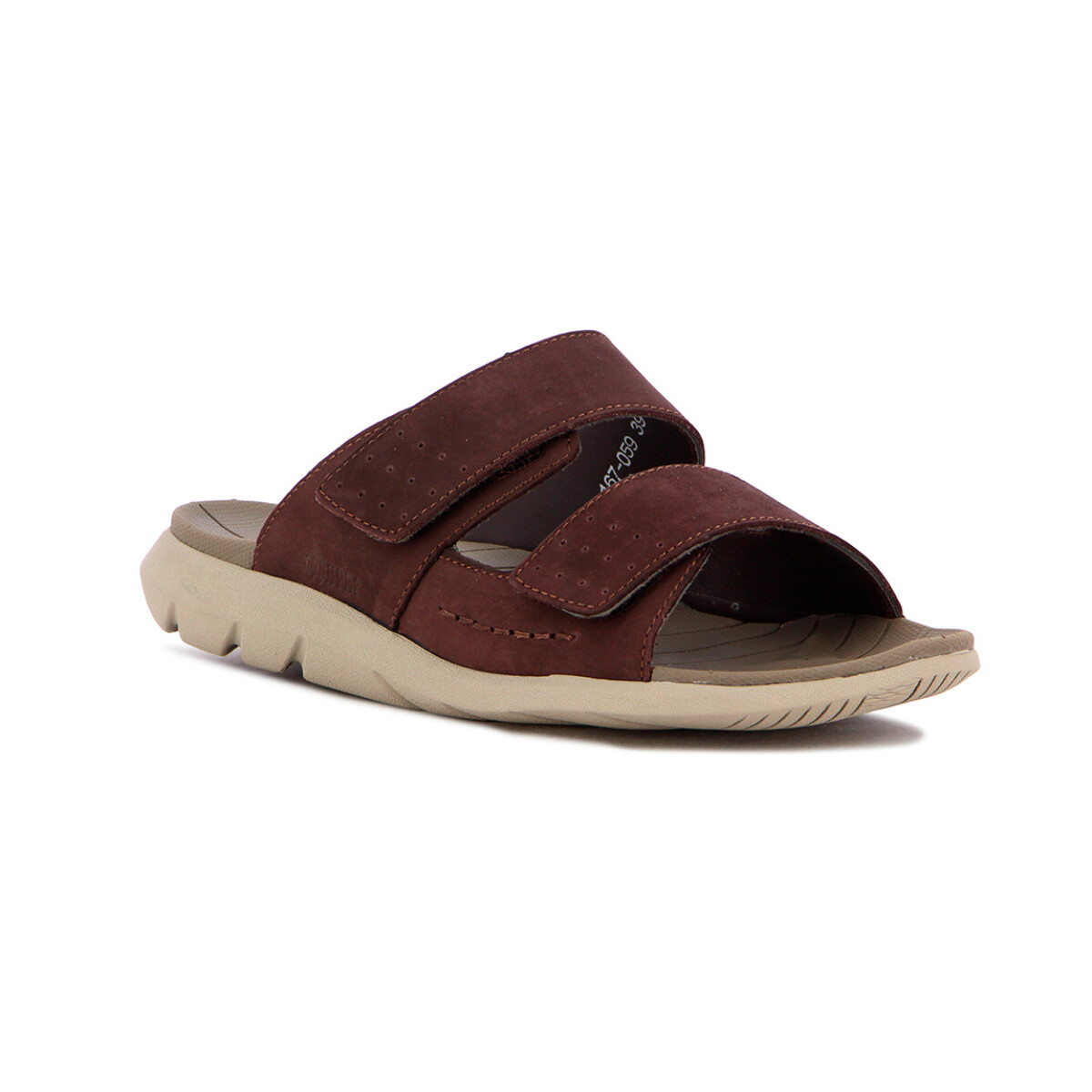 Country Sandalia De Hombre Doble Tira C/ Velcro - Marron Oscuro - Marron Oscuro 