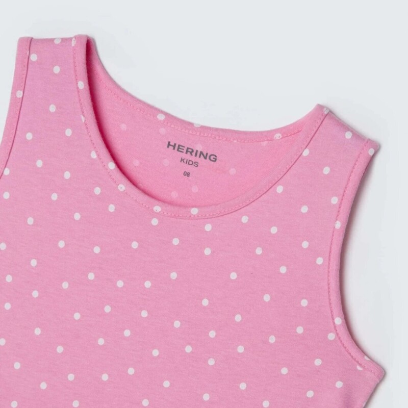VESTIDO INFANTIL SIN MANGAS ESTAMPADO ROSA