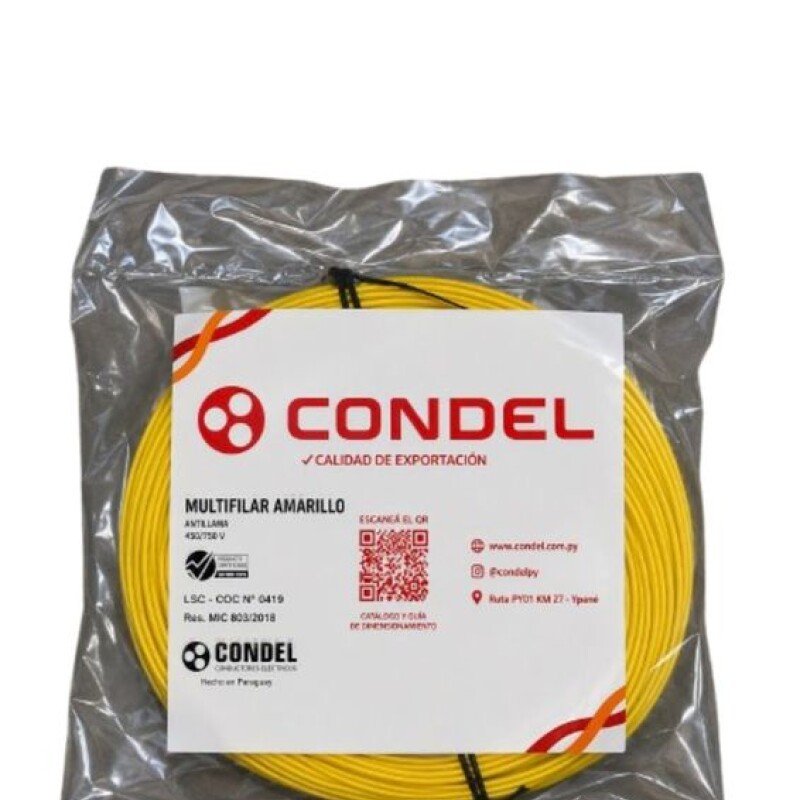 CABLE MULTIFILAR 6,00MM2 AMARILLO CONDEL CABLE MULTIFILAR 6,00MM2 AMARILLO CONDEL
