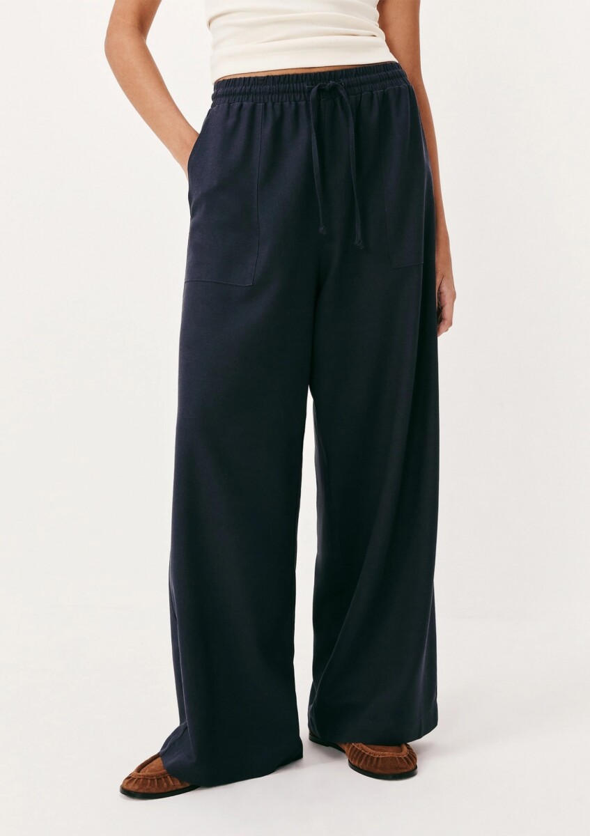 PANTALÓN RECTO DE CINTURA ALTA - NEGRO 