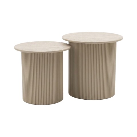 SET MESA CENTRO BEIGE 2PZAS Unica