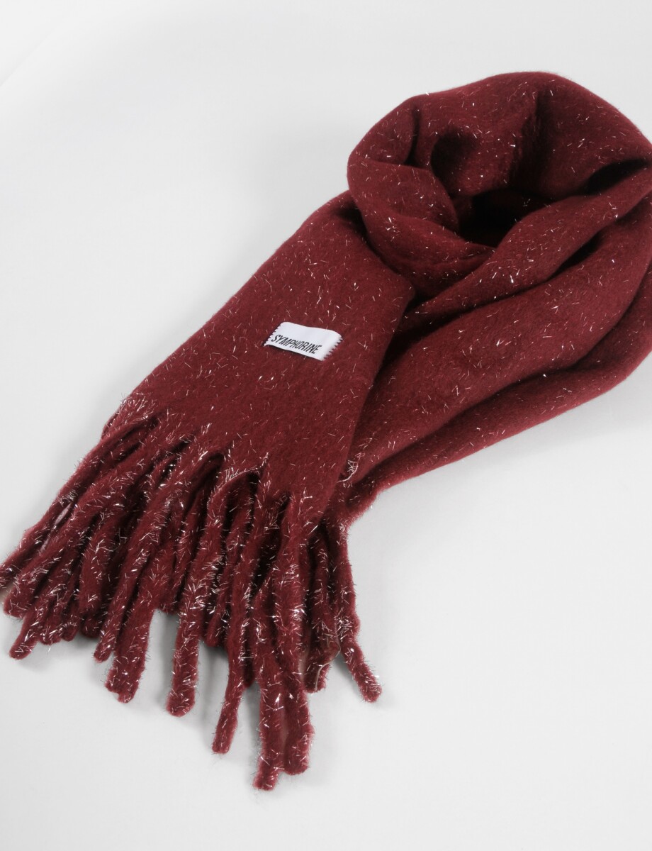 Bufanda lisa lurex - bordo 