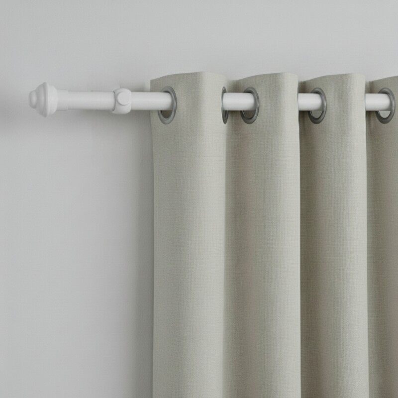 Barrote cortina de metal 1,5 m + 2 Soportes BLANCO