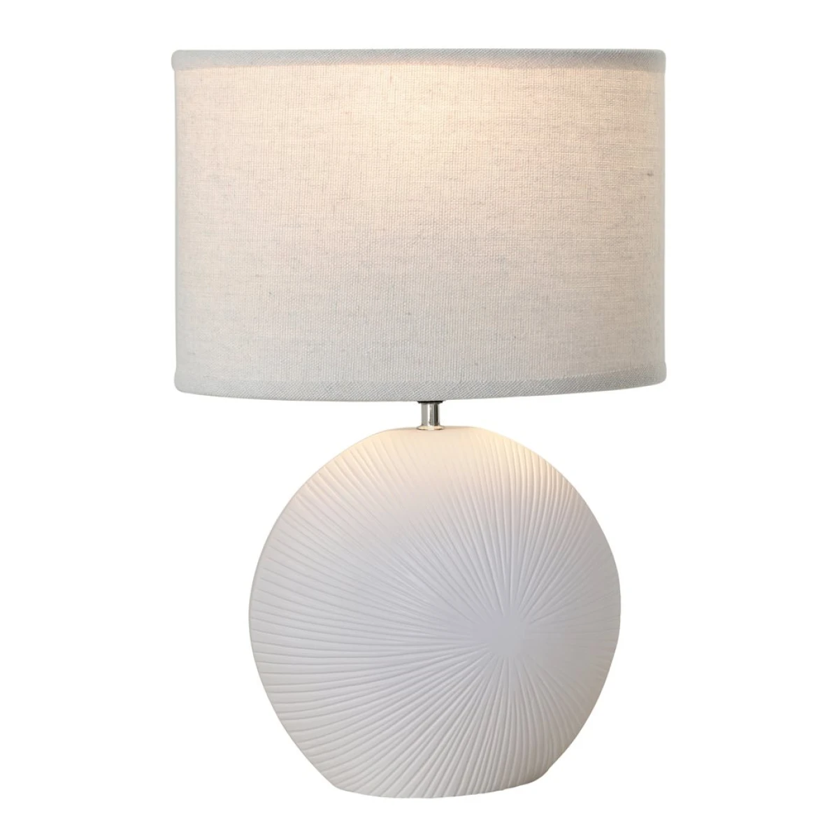 LAMPARA DE MESA CERAMICA 37x19x54CM LINEAS BLANCO 