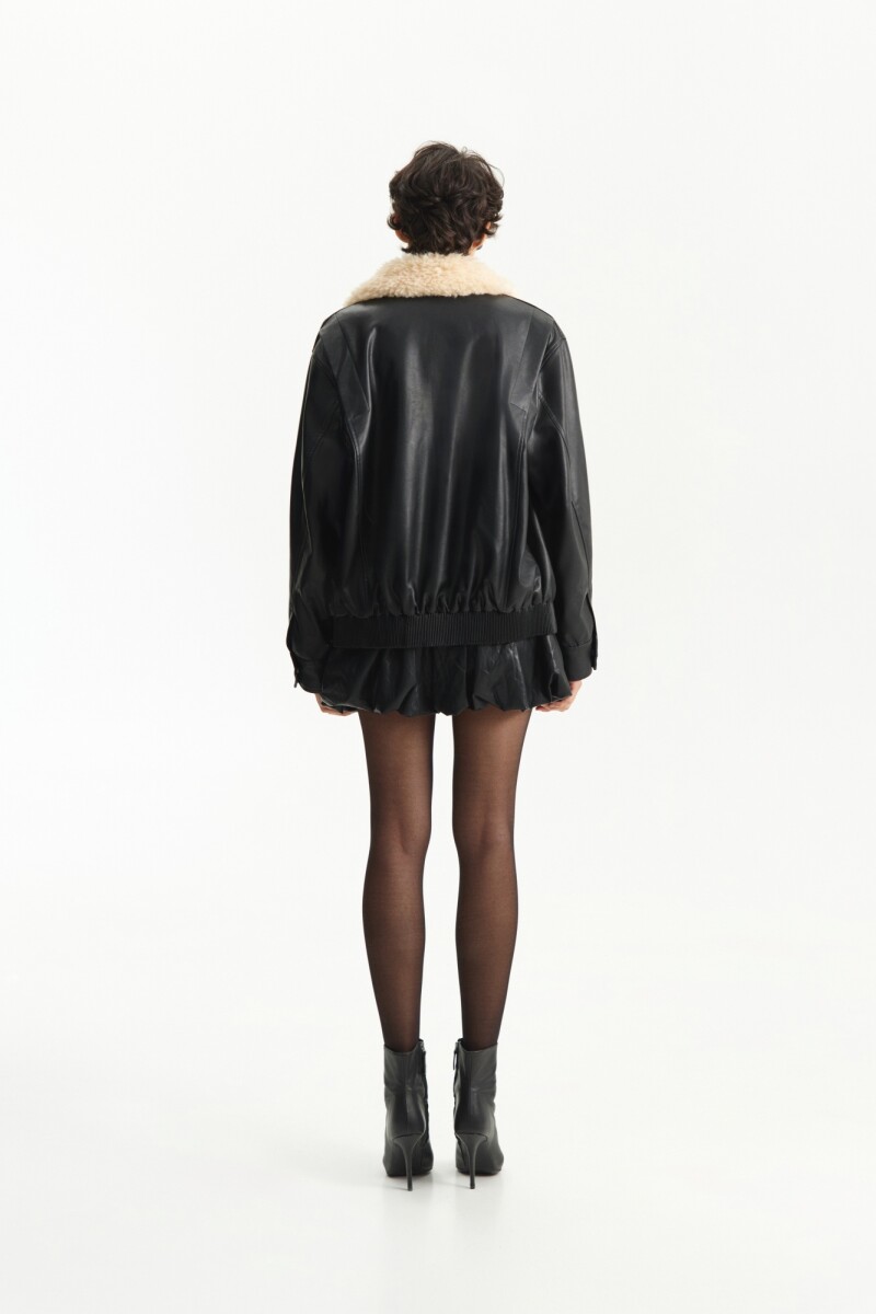 CHAQUETA CUELLO PELO Negro