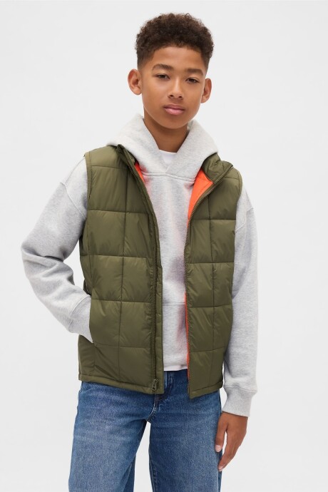 Chaleco Lightweight Puffer Niño Army Jacket Green