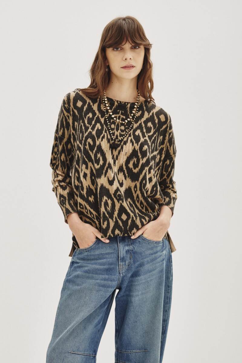 Sweater Cymade Ikat Camel