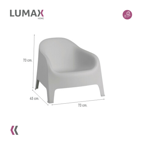 Set de 2 Silla Plastico Skarpo Jardin Liso Gris