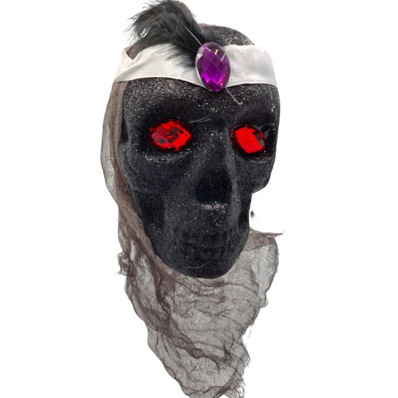 Cráneo C/Brillantina Halloween Negro