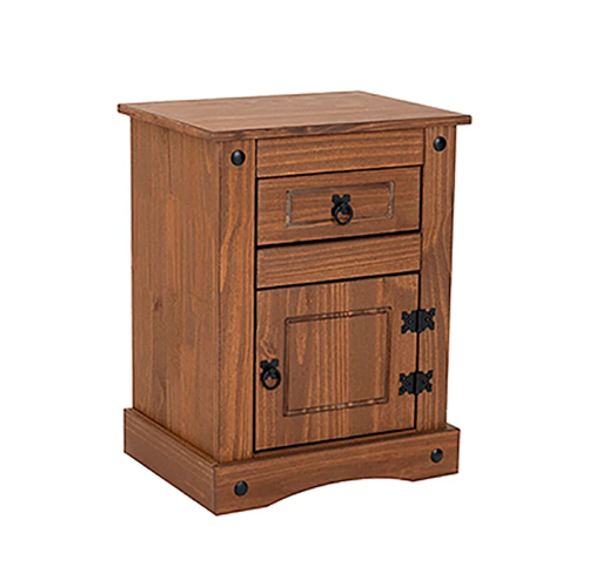 MESA DE LUZ Linea Mexicana 1 puerta 1 cajon, nogal - N/A 