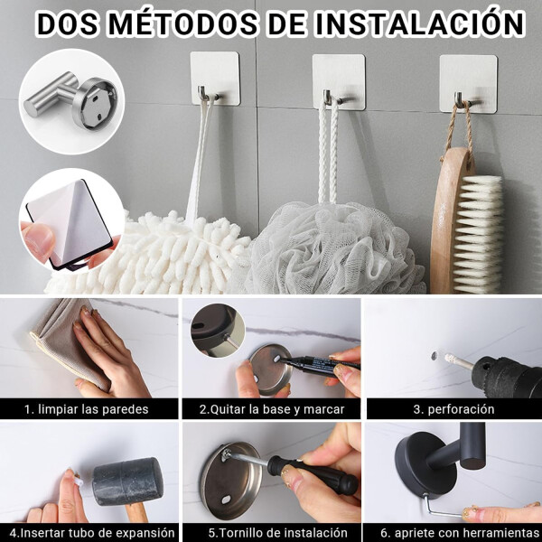 Set De Accesorios Para Baño Juego 9 Piezas Acero Inoxidable IMBACK Color Plateado Set De Accesorios Para Baño Juego 9 Piezas Acero Inoxidable IMBACK Color Plateado