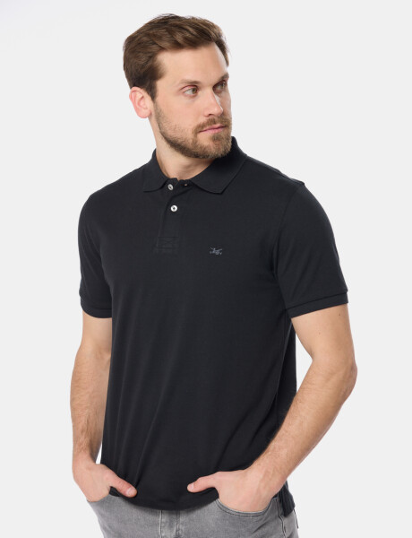 REMERA POLO LISA PIQUÉ Negro
