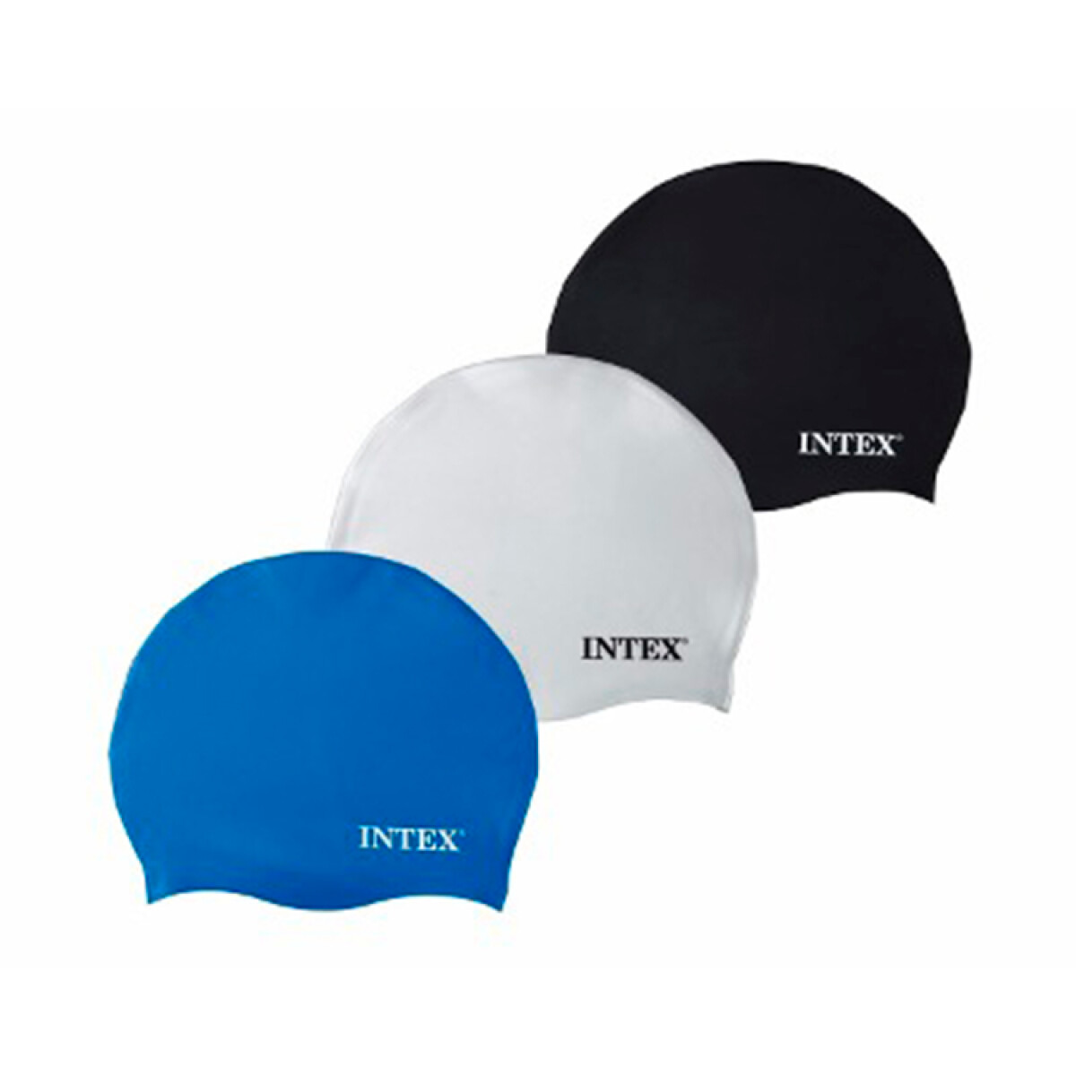 INTEX GORRA DE BAÑO PARA NATACION DE SILICONA NEGRA/BLANCA/AZUL 
