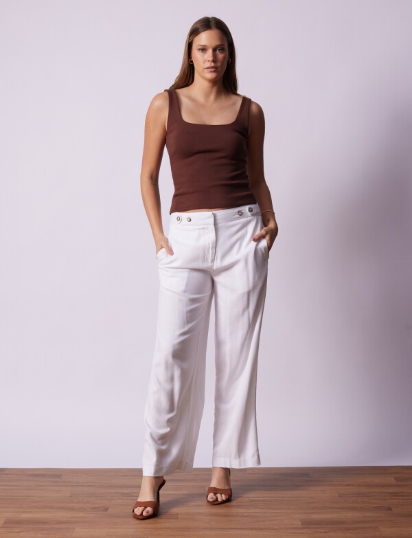 Pantalon Lino Wide Leg CRUDO