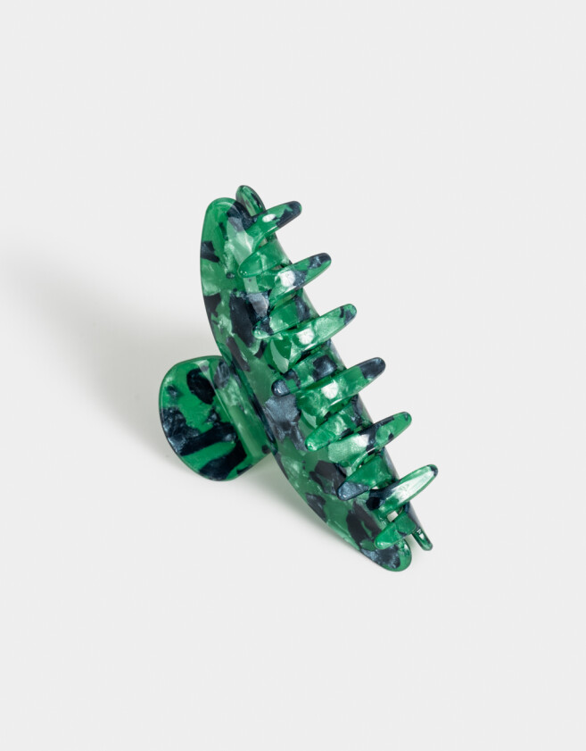 Broche De resina Broche Acrílico Marmolado - Verde Oscuro