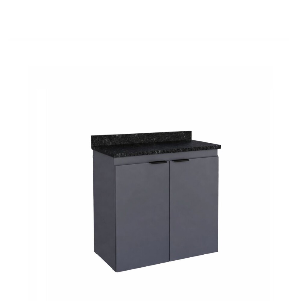 Mueble de baño suspendido Aster negro 60 cm mesada granito sin bacha Mueble De Baño Suspendido Aster Negro 60 Cm Mesada Granito Sin Bacha