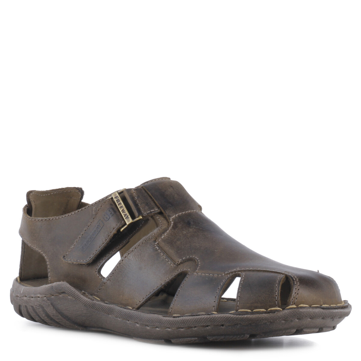 Sandalias de Hombre Freeway Casual - Marrón Capuchino (Cuero Graso) 