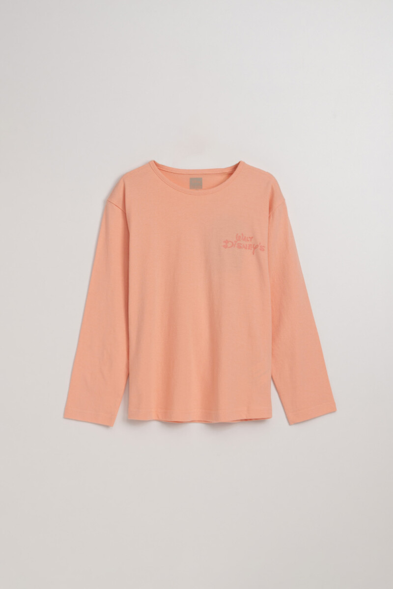 Remera manga larga estampada - Pluto Salmón 