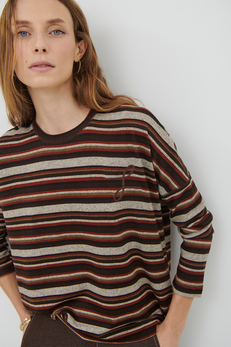REMERA RAYA MARRON