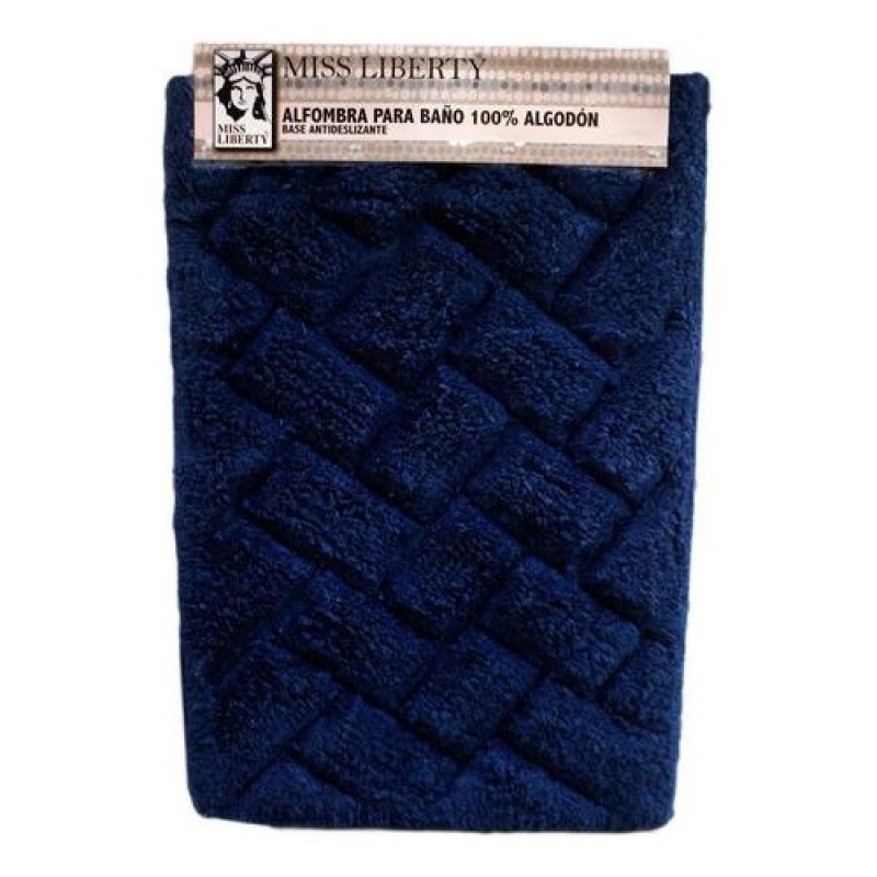 Alfombra de baño antideslizante en algodón 40x60cm Ladrillo Azul