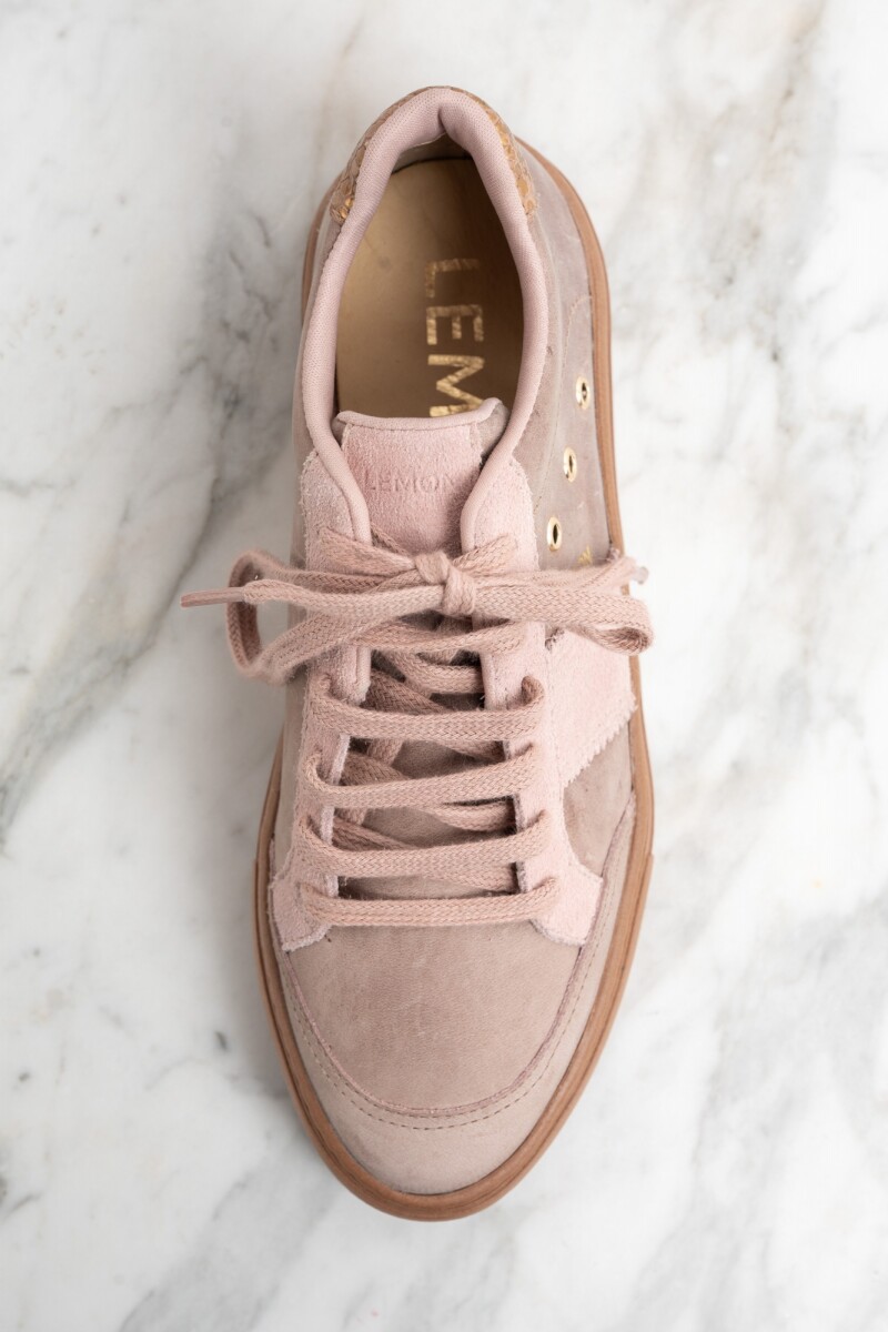 Zapatilla Gamuza Combinada Rosa