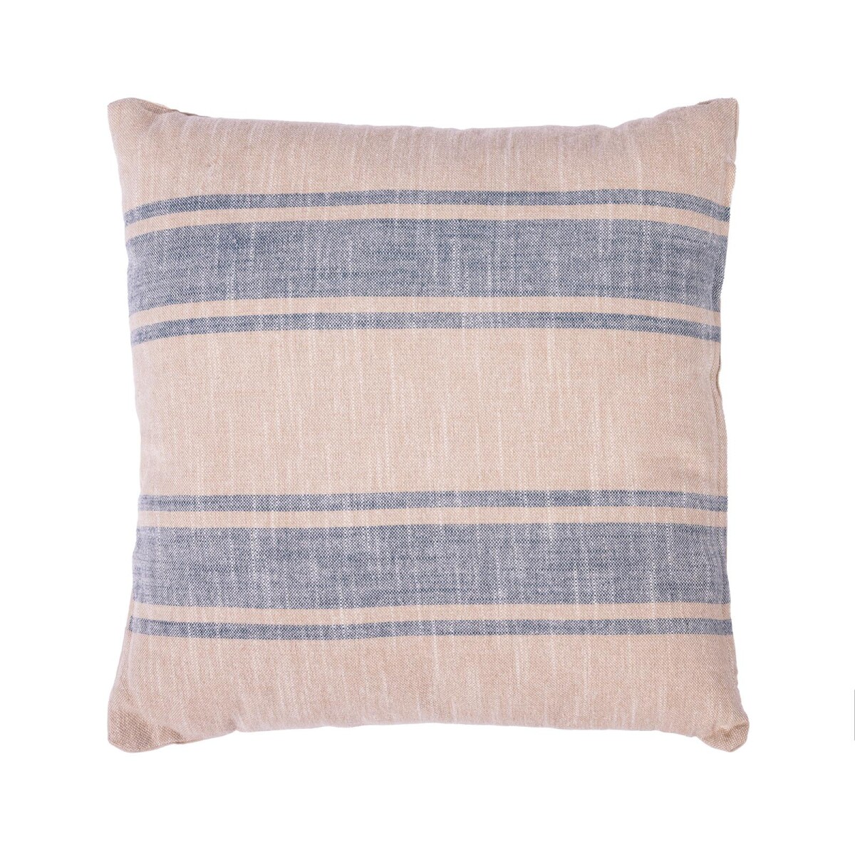 ALMOHADON - ALGODON MULTICOLOR RAYAS DOBLES BEIGE AZUL 