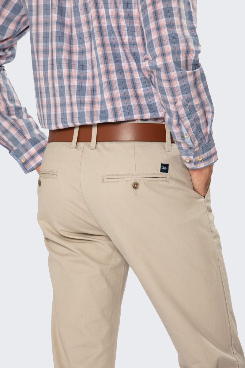 PANTALÓN CLÁSICO GABARDINA - Beige 