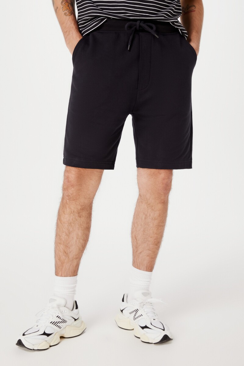 BERMUDA BÁSICA MASCULINA CON ELÁSTICO - NEGRO 