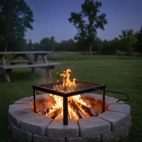 Parrilla para Parrillero y Estufa a Leña para Asado y Carnes Negro