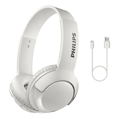 Auriculares Philips On Ear Línea Bass+ con Bluetooth y manos libres Blanco