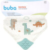 Babero bandana con mordillo BUBA dino grey pastel
