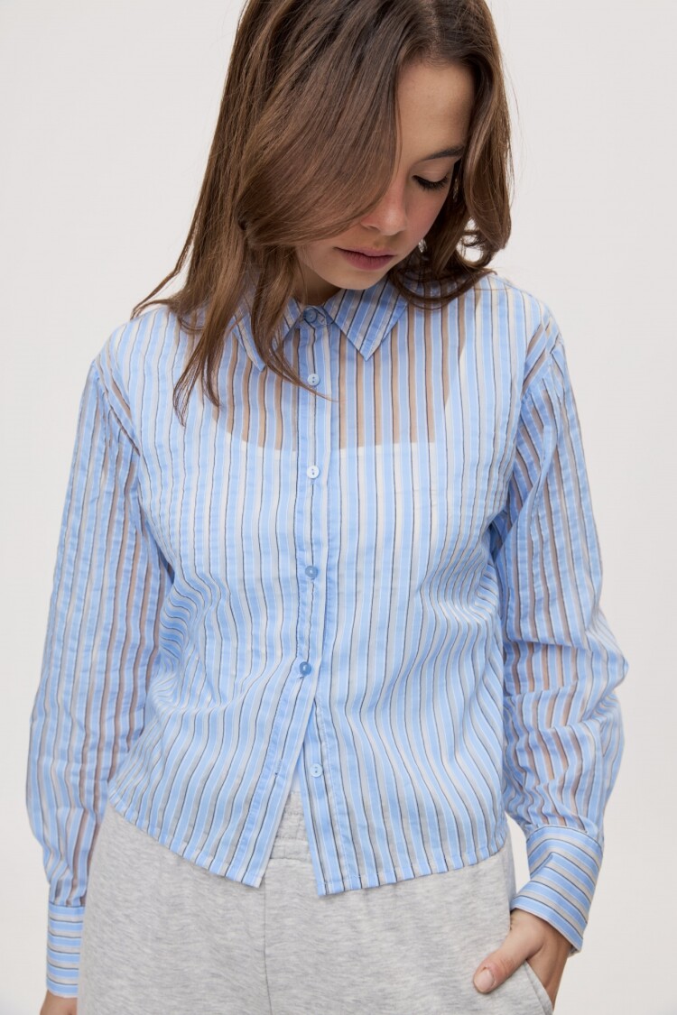 CAMISA ROSAURA STRIPES Celeste