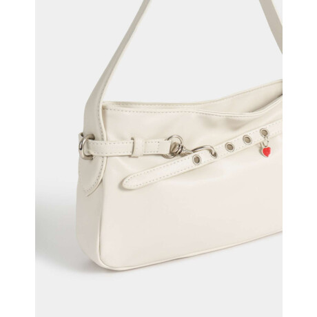 Bandolera Con Arandelas Y Charm Blanco Crudo