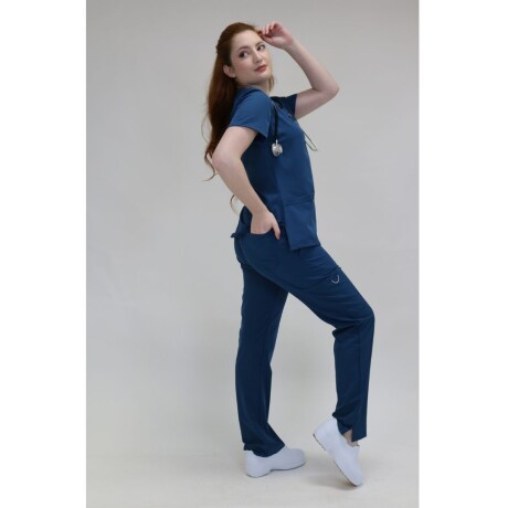 Set Médico Elastizado Dama 2 Piezas Azul piedra