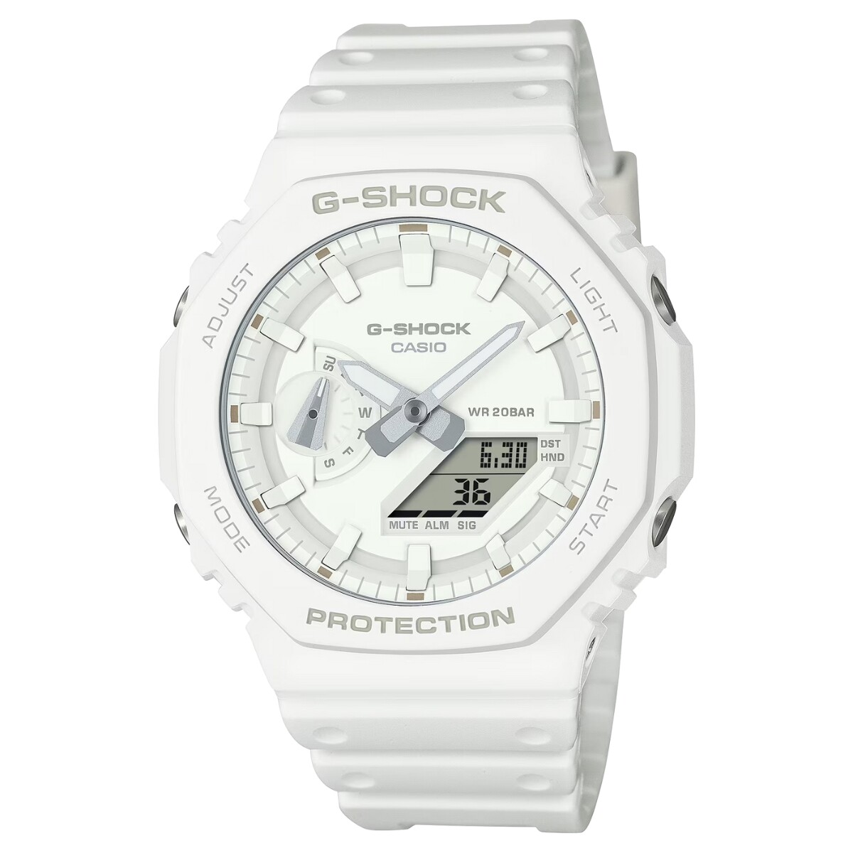 Reloj CASIO G-SHOCK GA2100-7A7DR en Resina Blanco Esfera 48mm 
