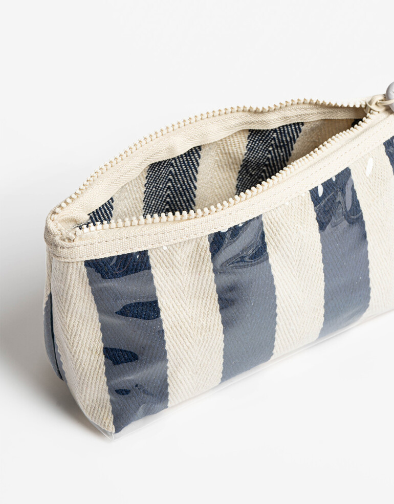 Porta Cosméticos Portacosméticos Rayado Azul - Azul Medio