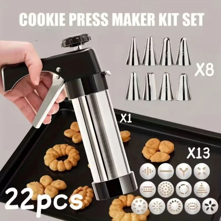 Pistola para Galletas y Set de Decoración Reposteria 22pzas Pistola para Galletas y Set de Decoración Reposteria 22pzas