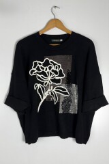 SWEATER C/VISCOSA RAW NEGRO