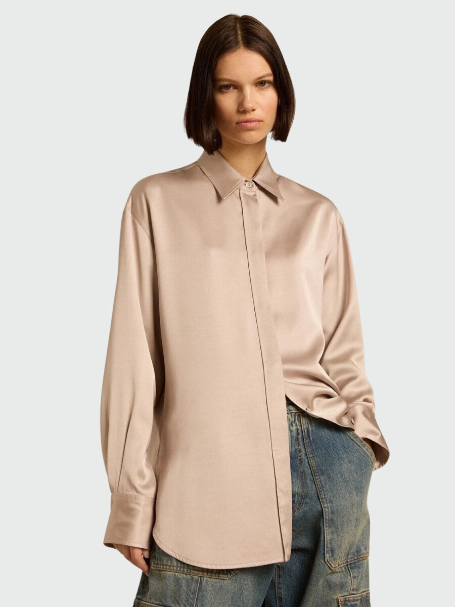 Golden Goose-Camisa clásica de viscosa fluida, Golden Goose - Beige 