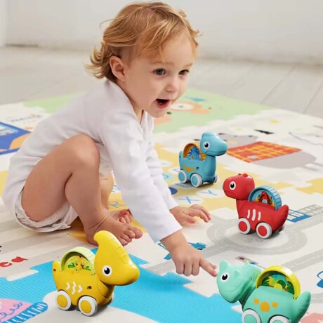 Dinocar Autito Dinosaurio Rodante Auto Plástico Bebé Huanger Celeste