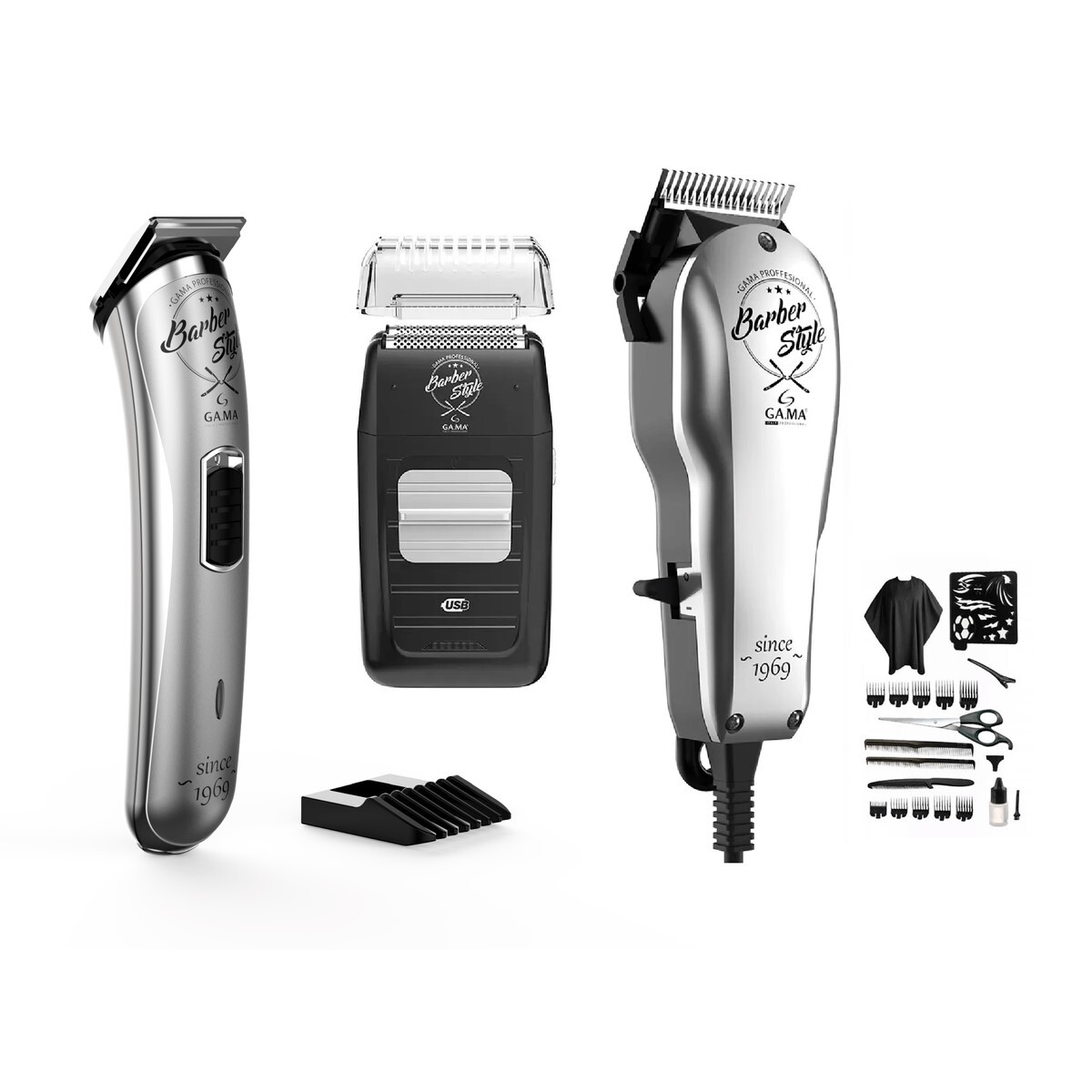Combo Gama Italy Trimmer GT527 con Afeitadora y Corta Barba 