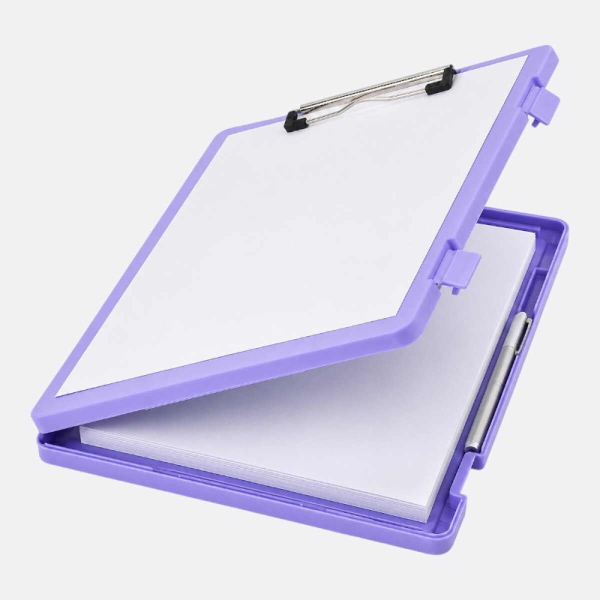 Carpeta Caja Rígida Con Aprieta Hojas - Lila 
