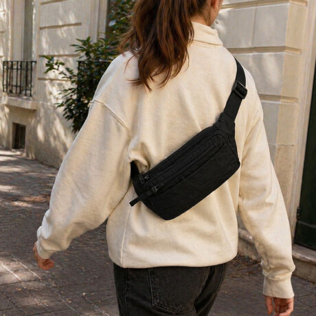 Riñonera ajustable con bolsillos Negro