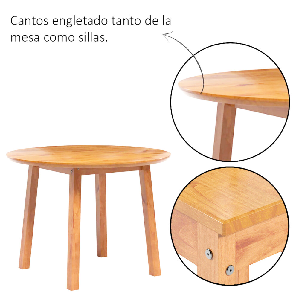 Conjunto de Comedor 4 sillas - Brunei Natural