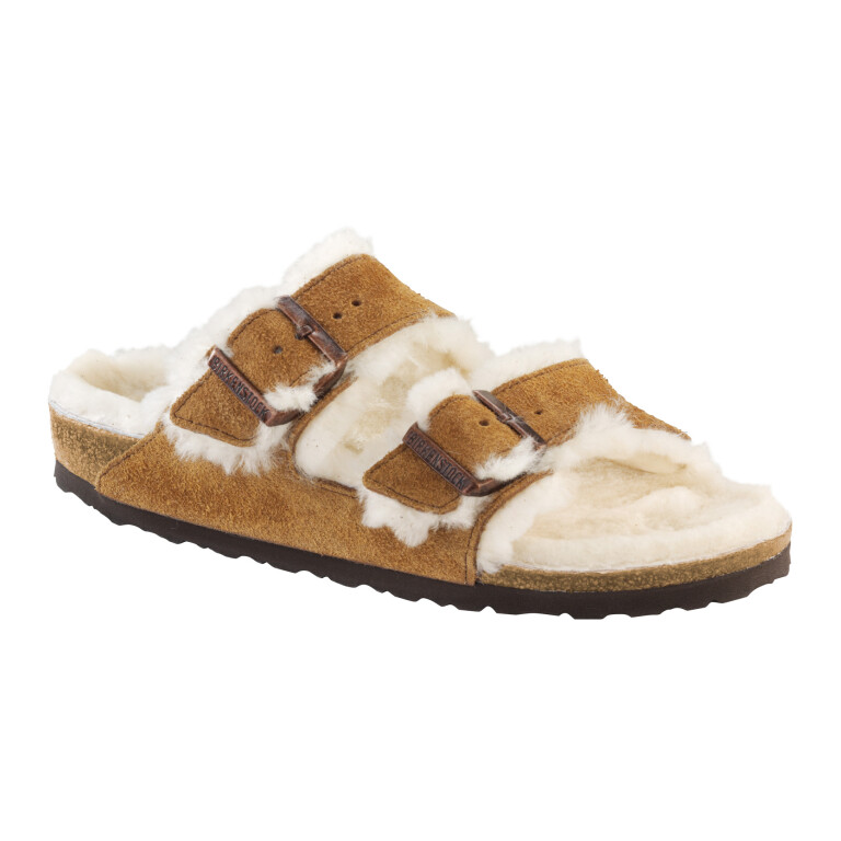 Sandalia Arizona Shearling Suede Leather - Estrecho Shearling Mink