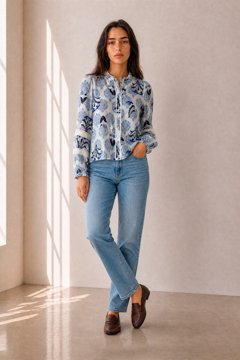 CAMISA DAMASCO AZUL