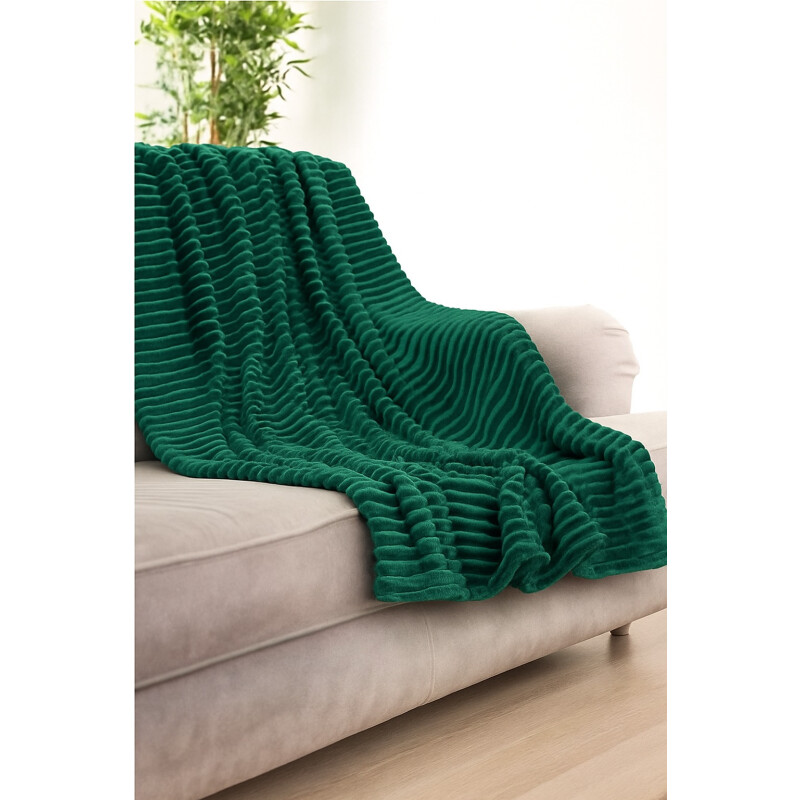 Manta Frazada Polar Suave Invierno 1 plazas Abrigada Verde