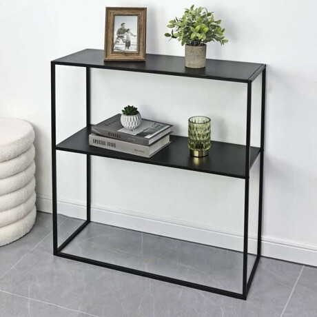 Consola 2 Niveles 78X27X78Cm Metal Negro